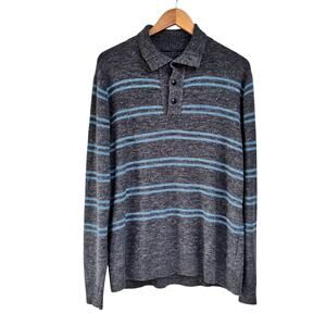 Grayers Clothiers Wool Linen Sweater Size XL Button Mock Pullover